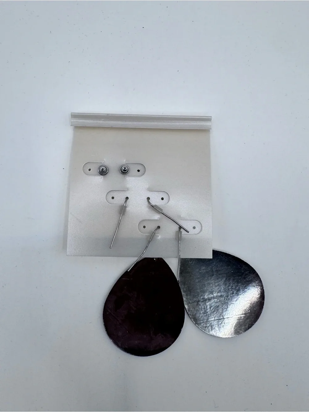 Silver-Tone Mixed 3 Earring Set with Textured Teardrop - Tanya Creations